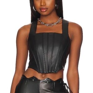 Faux leather corset top